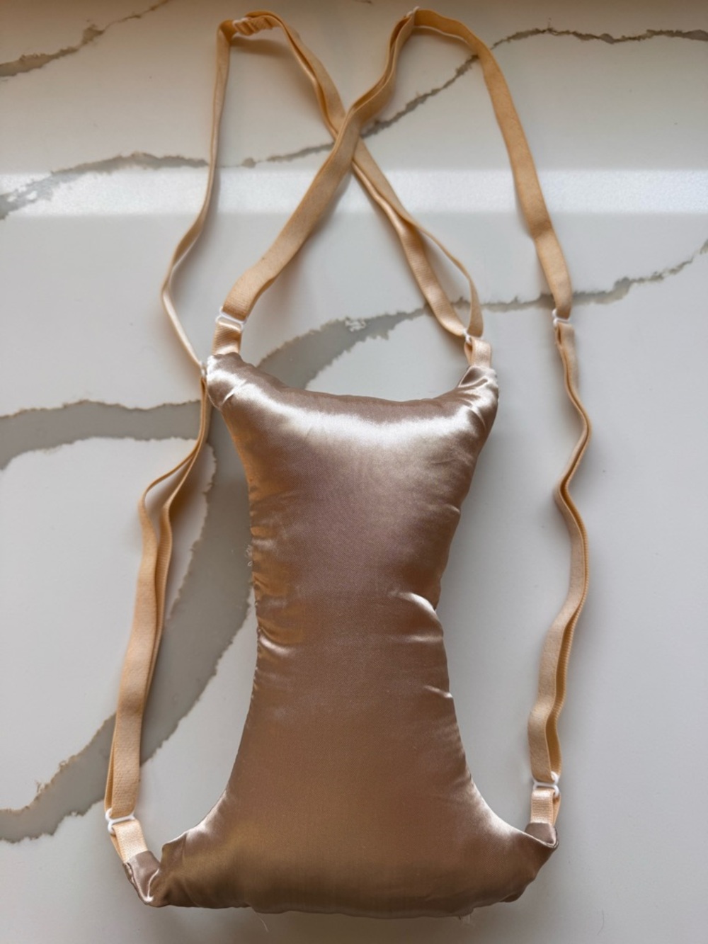 NWOT Champagne Satin Chest Wrinkle Prevention Pillow Anti-Wrinkle Support